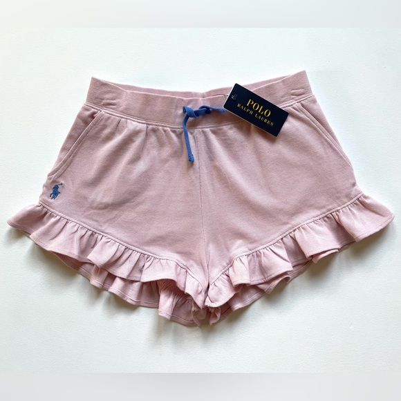 NWT Polo Ralph Lauren Big Girls Pink Ruffle Shorts XL 16 - Picture 1 of 9